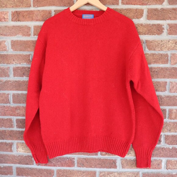 Pendleton Red Wool Sweater *100% Shetland Pure Virgin Wool * Mens Medium Vintage - Picture 2 of 16